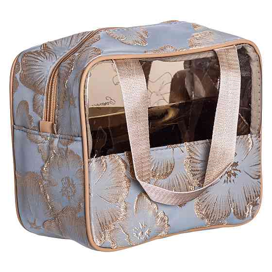 Набір прозорих жіночих косметичок для дому 2 (шт) дорожня косметичка в сумку для косметики, макіяжу, ліків, пензлів Блакитний HP-16-1KBL Коломия