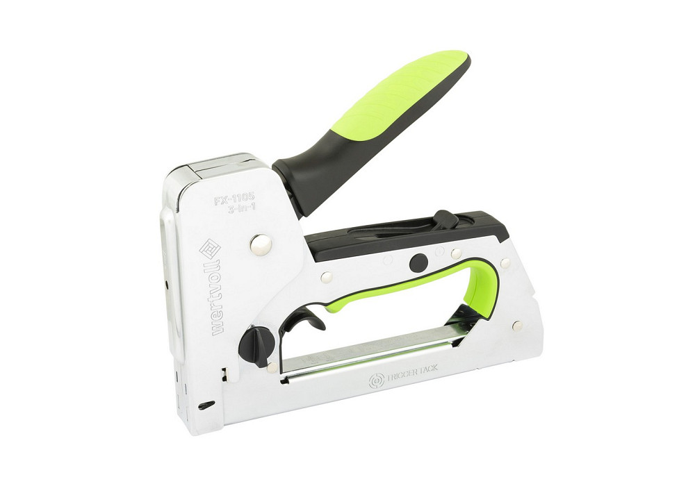 Степлер тригерний ресорний WERTVOLL 3-В-1 скоба R53 4-14мм/шпилька 14 мм/цвях 14 мм корпус метал/ергоном TPR FX-1105 Коломия - фото 6