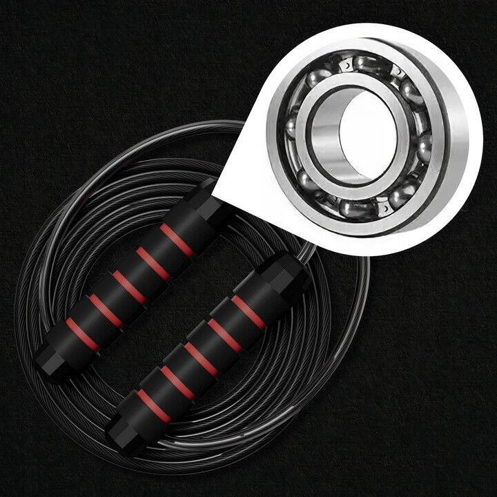 Скакалка, гімнастична, швидкісна для кросфіту з підшибниками, сталевий трос довжина 3 м, червона Кам'янець-Подільський - фото 8