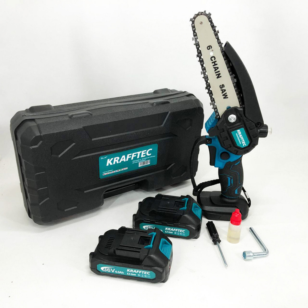 Пила електрична для заготівлі дров Krafftec 15 см, Пилка на батарейках для обрізки гілок JA-52 Львів - фото 12