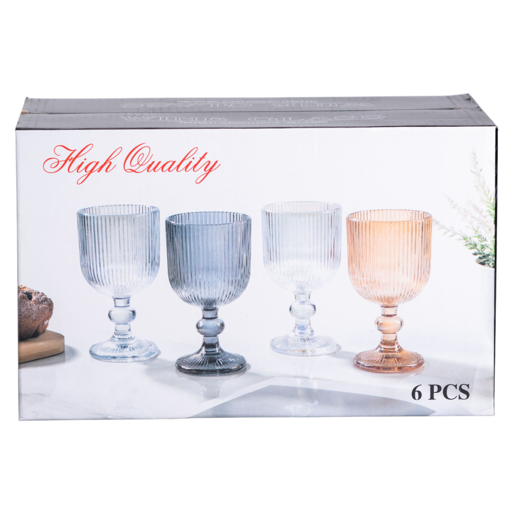 Набор бокалов для вина 6 шт по 220 мл на низкой ножке Прозрачный HP-19-104 Киев - изображение 5