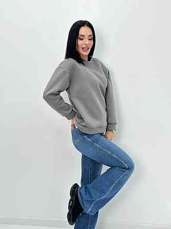 Жіночий теплий батник "Wear" Турція оптом | Батал Сірий, 50-52 Київ