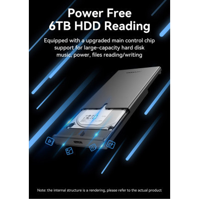 Кишеня зовнішня Vention 2.5" HDD/SSD USB 3.0 Micro-B Black (KPAB0) Вінниця - фото 9