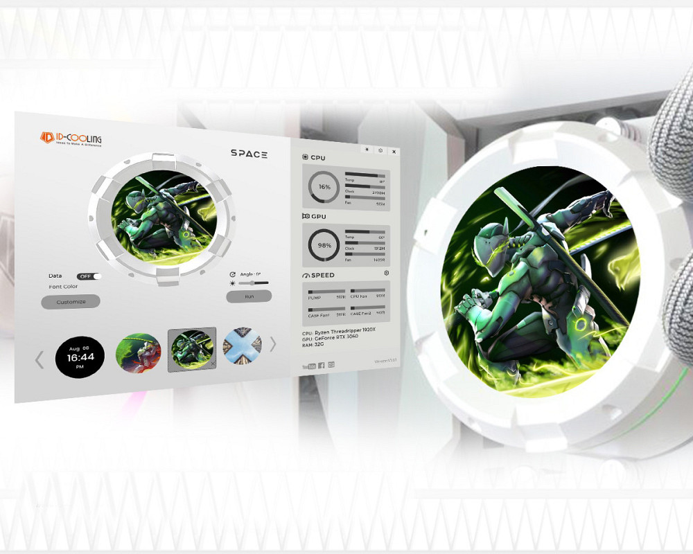 Система водяного охлаження ID-Cooling Space LCD SL360 XE White Білий Харків - фото 19