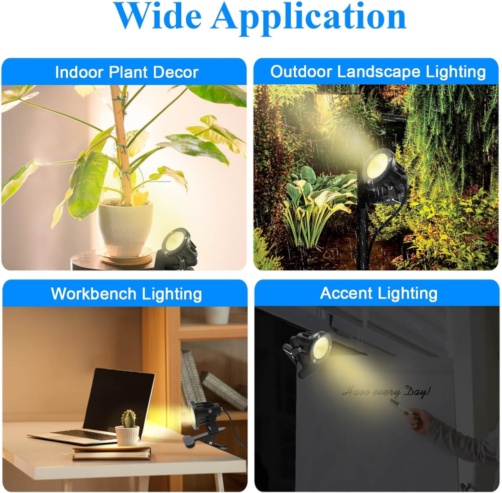 LED-прожектор Monsing 7 Вт 630 лм 3000K теплый белый, IP65, на зажиме, поворот 270°, кабель 2 м Киев - изображение 8