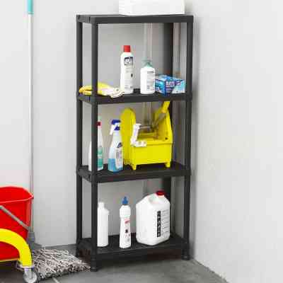 Стеллаж Plastmeccanica Universal Vent пластиковый 4 полки 60х30х138 см черный (5136) Винница