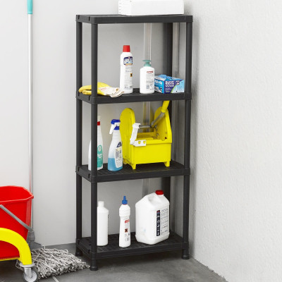 Стеллаж Plastmeccanica Universal Vent пластиковый 4 полки 60х30х138 см черный (5136) Винница - изображение 2