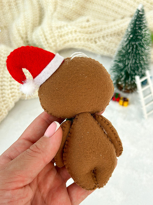 "Новорічна ялинкова прикраса з фетру ручної роботи - лінивець хлопчик" Київ - фото 3