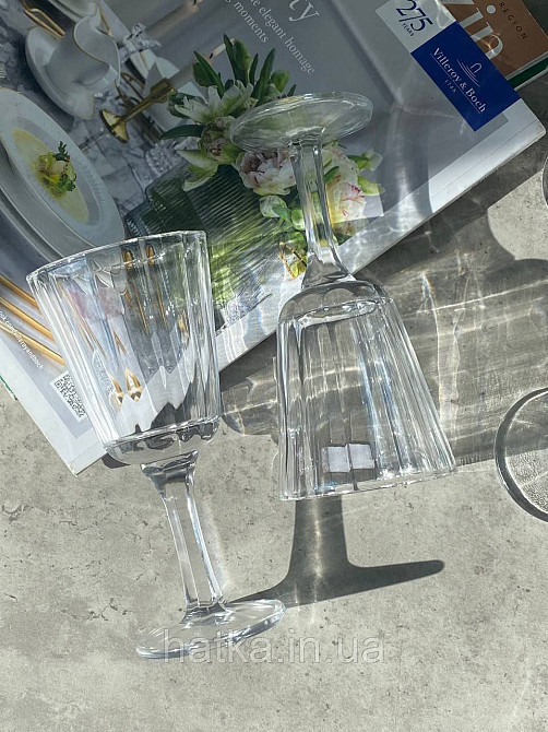 Набір келихів 6 шт "Арія" 200 мл для вина прозорий 102-304 для дому та ресторану Київ - фото 3