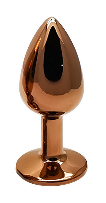 Анальна пробка з кристалом EGZO - Dark Gold Round Plug Rose, size S Sex Aura Київ - фото 3
