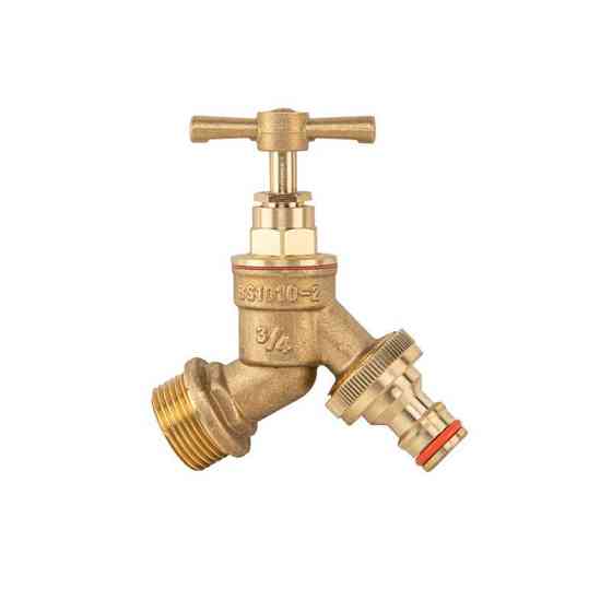 Кран вентильний РЗ 3/4", вихід РЗ 3/4", BRASS, BR-KCR3434 Київ