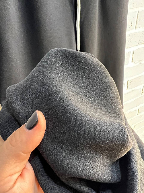 Штаны женские A-N 2771 свободный крой ровные от бедра белая резинка на талии утепленные на флисе черные, черный, S Киев - изображение 2