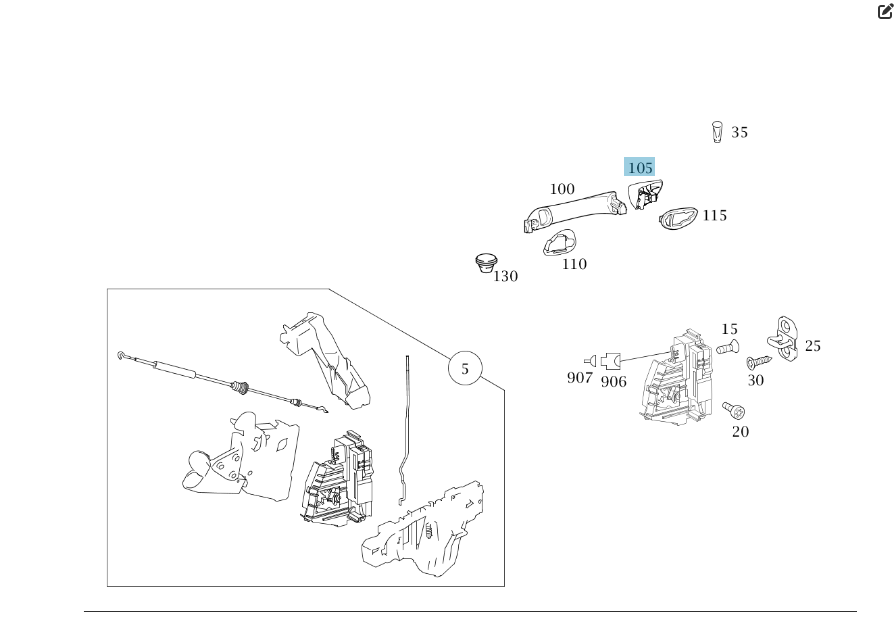 Mercedes-Benz  A1697600520 Кришка - заглушка задньої лівої зовнішньої ручки з хромом A-class W169 B-class W245 Одесса - изображение 2