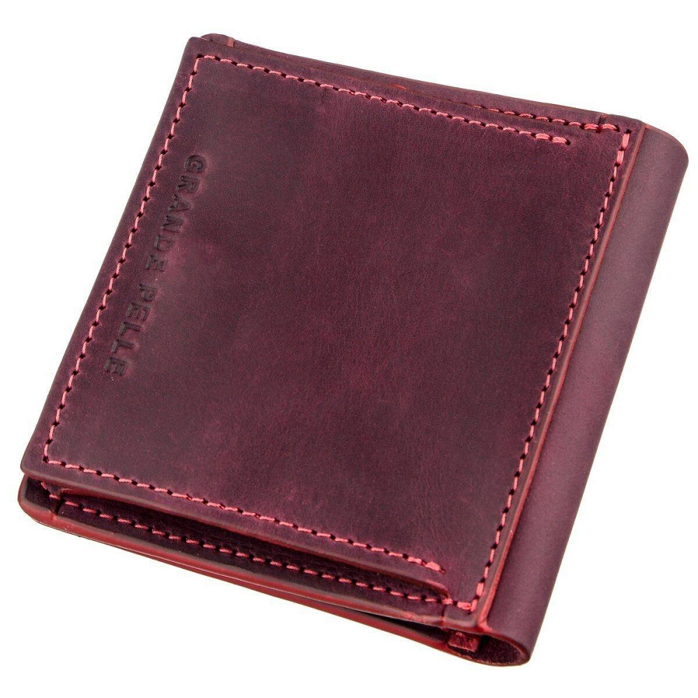 Оригінальна портмоне жіноче з накладною монетницьою GRANDE PELLE 11225 Бордове Київ - фото 2