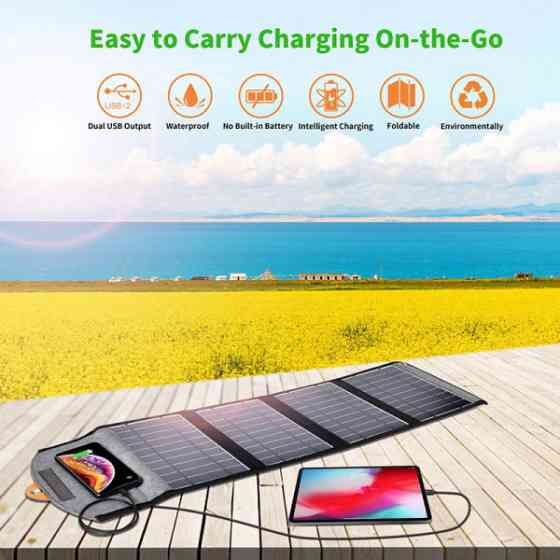 Сонячна панель для УМБ Choetech 22W 2x USB 5V/2.4A/2.1A max (SC005) Київ