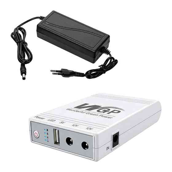 Комплект Mini UPS з блоком живлення: джерело безперебійного живлення Mini UPS WGP UPS103C 16000mAh 5V/12V/12V, Li-ion 4*4Ah, для Київ