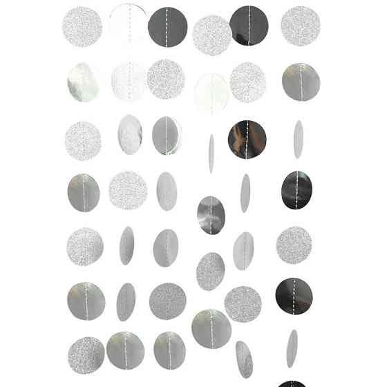 Гирлянда нитка круги 400 см на 5 см серебристый Киев