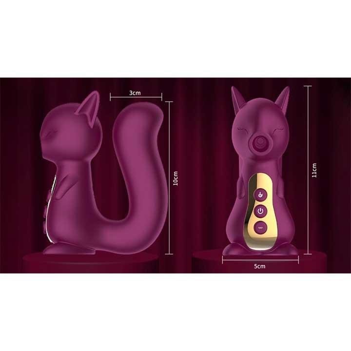 Вакуумний вібратор Білочка з підігрівом для клітора і точки G Бордовий Вінниця - фото 8