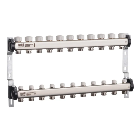 Колектор з термостатичними та запірними клапанами Roho R805-11 - 1"х 11 вих. (RO0065) Київ