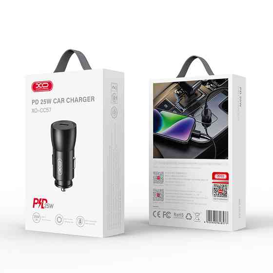 Автомобільний зарядний пристрій XO CC57 PD25W Smart Metal Single C Port чорний Львів