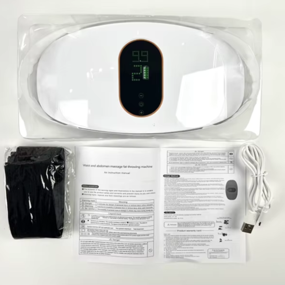 Пояс-масажер для схуднення і корекції фігури з таймером і підігрівом електричний для масажу: живота, стегон і спини, білий Кам'янець-Подільський