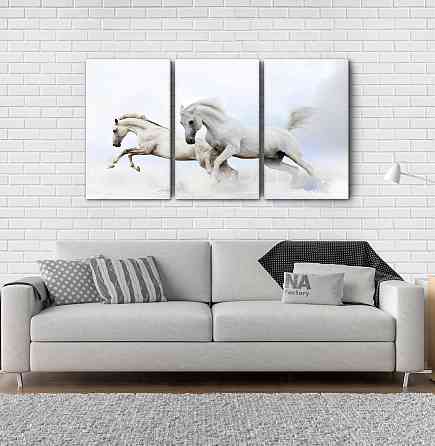 Модульная картина Белые Лошади Аrt-129_3А Киев