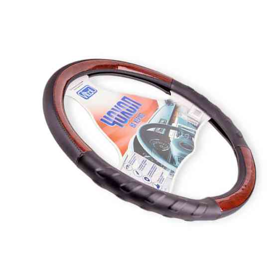 Чохол l шкірозамінник (39 - 41 см) чорний 2 вставки під дерево, 2 рефлені керма Мукачево