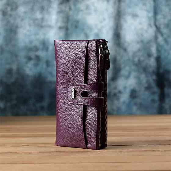 Яркий женский кошелек из натуральной кожи CANPELLINI 20873_1 Фиолетовый Киев