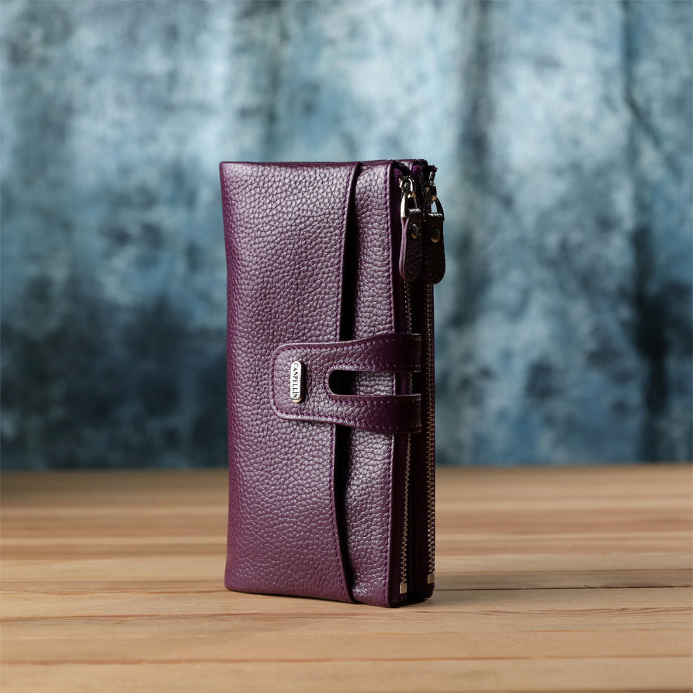 Яркий женский кошелек из натуральной кожи CANPELLINI 20873_1 Фиолетовый Киев - изображение 3