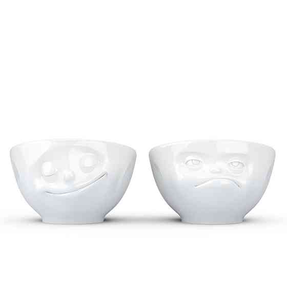 Набір із двох порцелянових підставок для яєць Tassen "Щастя та Хмм" Рівне