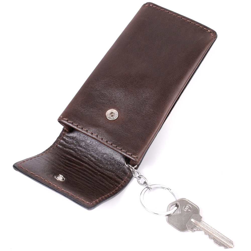 Оригинальная ключница в виде футляра из натуральной кожи GRANDE PELLE 22570 Коричневый Киев - изображение 9