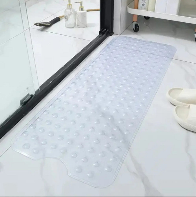 Коврик для ванной комнаты и душа атискользящий,для тела массажный силиконовый с присосками,прозрачный,40х100см Каменец-Подольский - изображение 1