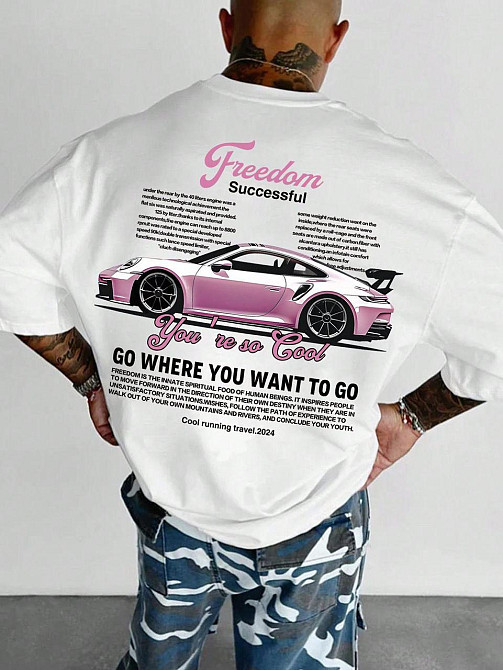 Футболка чоловіча с принтом  46 Біла 2664091126 Дніпро - фото 1