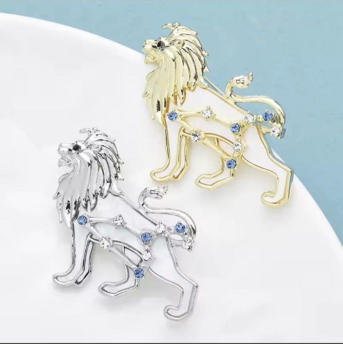 Брошка "Лев" Сріблястий Сміла - фото 2