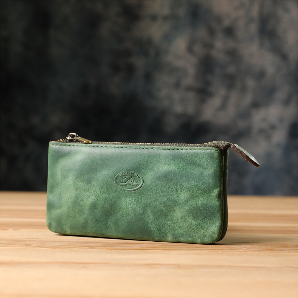 Містка ключниця на два відділення з матової натуральної шкіри Tony Perotti 20835_1 (3350 deep green) Зелений Київ - фото 9