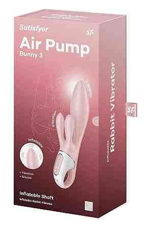 Надувной вибратор-кролик Satisfyer Air Pump Bunny 3 розовый Sex Aura Киев