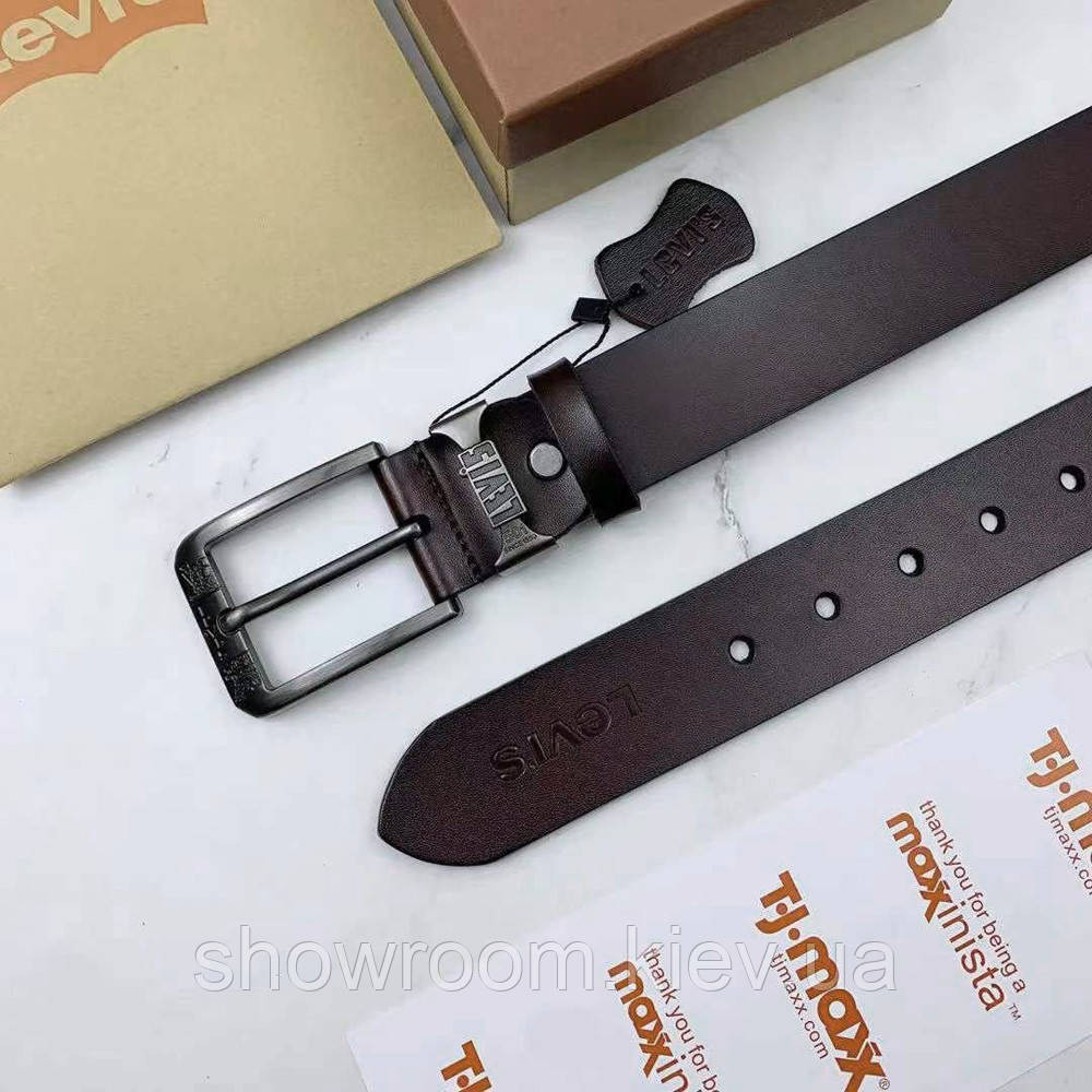 Мужской брендовый ремень Levis (515) brown Киев - изображение 2