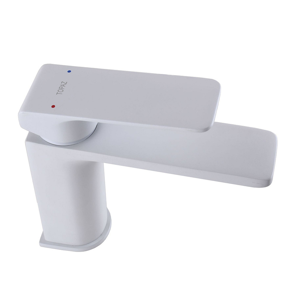 Змішувач для умивальника TOPAZ ODISS TO 18221-H52-WW на гайці, Білий матовий ,шланги TAQ-M1055,D35 Луцк - изображение 3