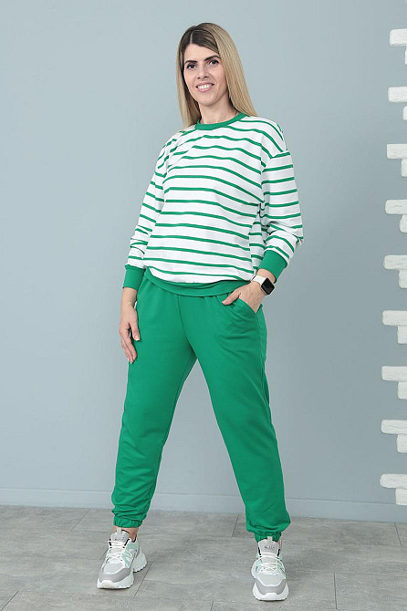 Демісезонний костюм в смужку "Delight" оптом | Батал Зелений, 50-52 Київ - фото 2