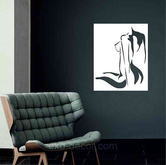 Декоративное настенное Панно «Силуэт женщины», Декор на стену 110*88 см, Белый Киев