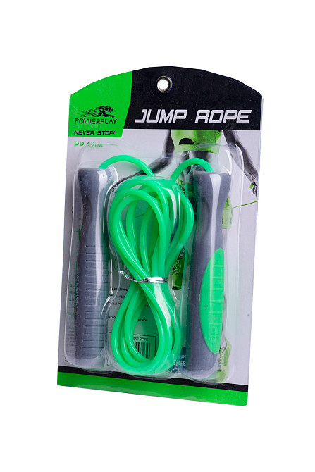 Скакалка спортивна PowerPlay 4204 Classic Jump Rope Зелена (2,7m.) Київ - фото 10
