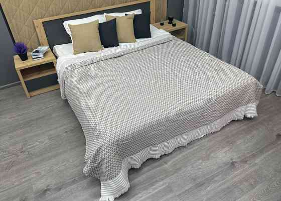 Покривало Dakota Fringe ЄВРО 200х230 см колір сірий з білим (85-196) Київ