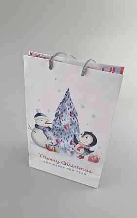 Новорічні пакети для подарунків, середній 17x26x8-040 (12 шт.) Харків