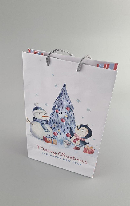 Новорічні пакети для подарунків, середній 17x26x8-040 (12 шт.) Харків - фото 3