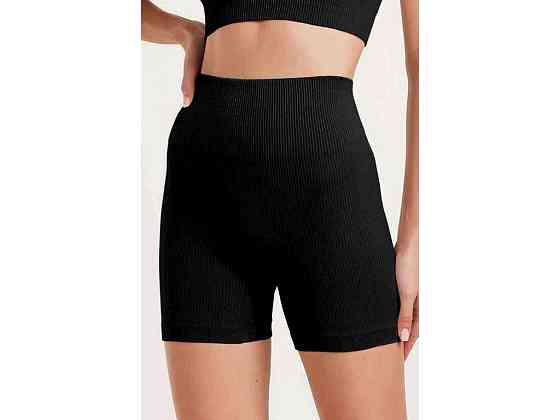 Велосипедки жіночі з мікрофібри в рубчик короткі SHORTS RIB SHAPE Push-Up black р.S-M чорний ТМ GIULIA Київ