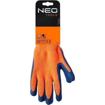 Защитные перчатки Neo Tools утепленные, латексное покрытие, полиэстер, р.10, оранжево синие (97-611) Винница