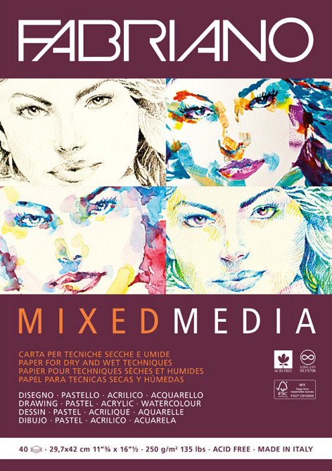 Склейка для смешанных техник Mixed Media А3 250г/м2 40л Fabriano Киев - изображение 1