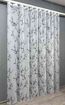 Тюль VR-Textil 1863т Flora Батист Белый с черным 300х270 см (42-0825) Киев
