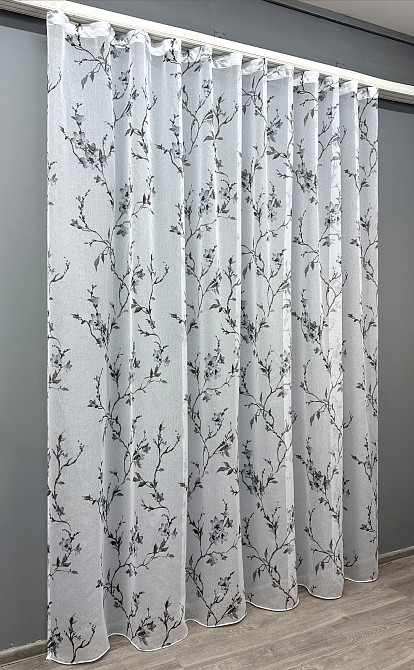 Тюль VR-Textil 1863т Flora Батист Білий з чорним 300х270 см (42-0825) Київ - фото 3