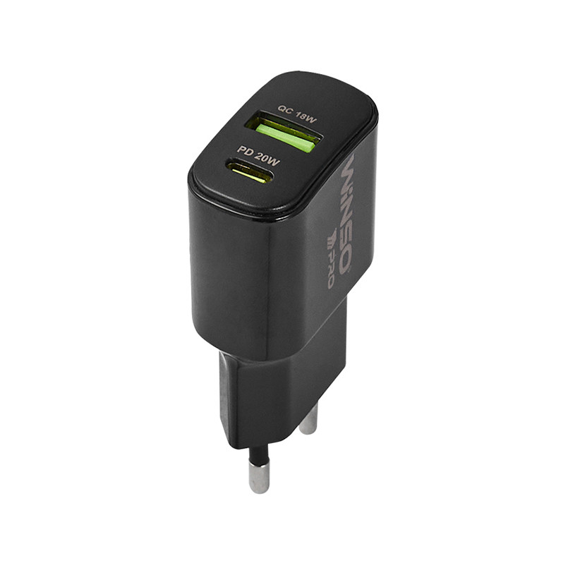 Сетевое зарядное устройство Winso Pro PD20W USB-C+USB-A черный Львов - изображение 2